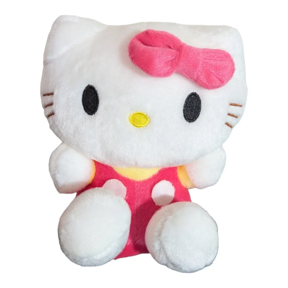Cute Little Kitten Soft Plushie - Pink Bow/Body-Cuddly Kitty - About 8 in NWOT